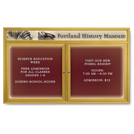 United Visual Products Indoor Enclosed Combo Board, 42"x32", Gold Frame/Black & Cloud UVCB4232G-BLACK-CLOUD